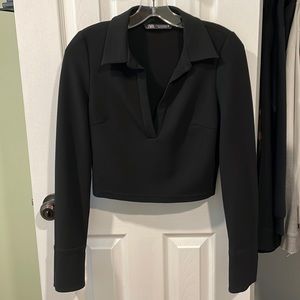 Zara Cropped Long Sleeve Top